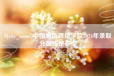 靖边中国消防救援学院2024年录取分数线是多少