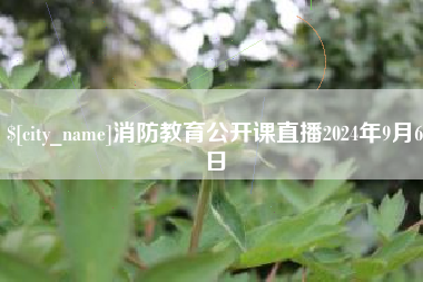 靖边消防教育公开课直播2024年9月6日