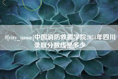 靖边中国消防救援学院2021年四川录取分数线是多少