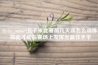 靖边五千米比赛前几天该怎么训练-如此才能在赛场上发挥出最佳水平