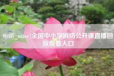 靖边全国中小学消防公开课直播回放观看入口