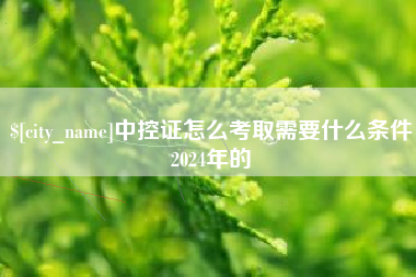靖边中控证怎么考取需要什么条件2024年的