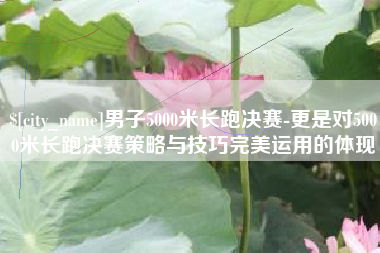 靖边男子5000米长跑决赛-更是对5000米长跑决赛策略与技巧完美运用的体现