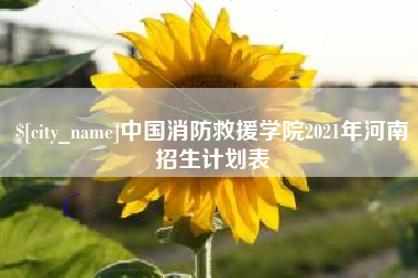 靖边中国消防救援学院2021年河南招生计划表