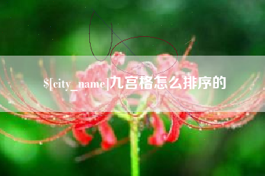 靖边九宫格怎么排序的