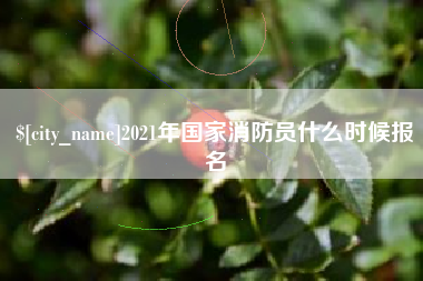 靖边2021年国家消防员什么时候报名