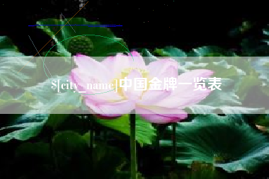 靖边中国金牌一览表